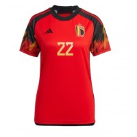 Camiseta Bélgica Charles De Ketelaere #22 Primera Equipación Replica Mundial 2022 para mujer mangas cortas